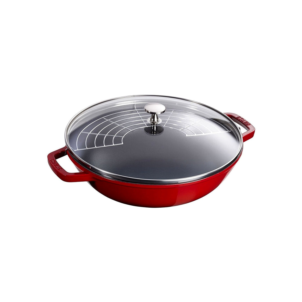 Staub wok pan with glass lid 30 cm/4.4 l cherry, 1312906