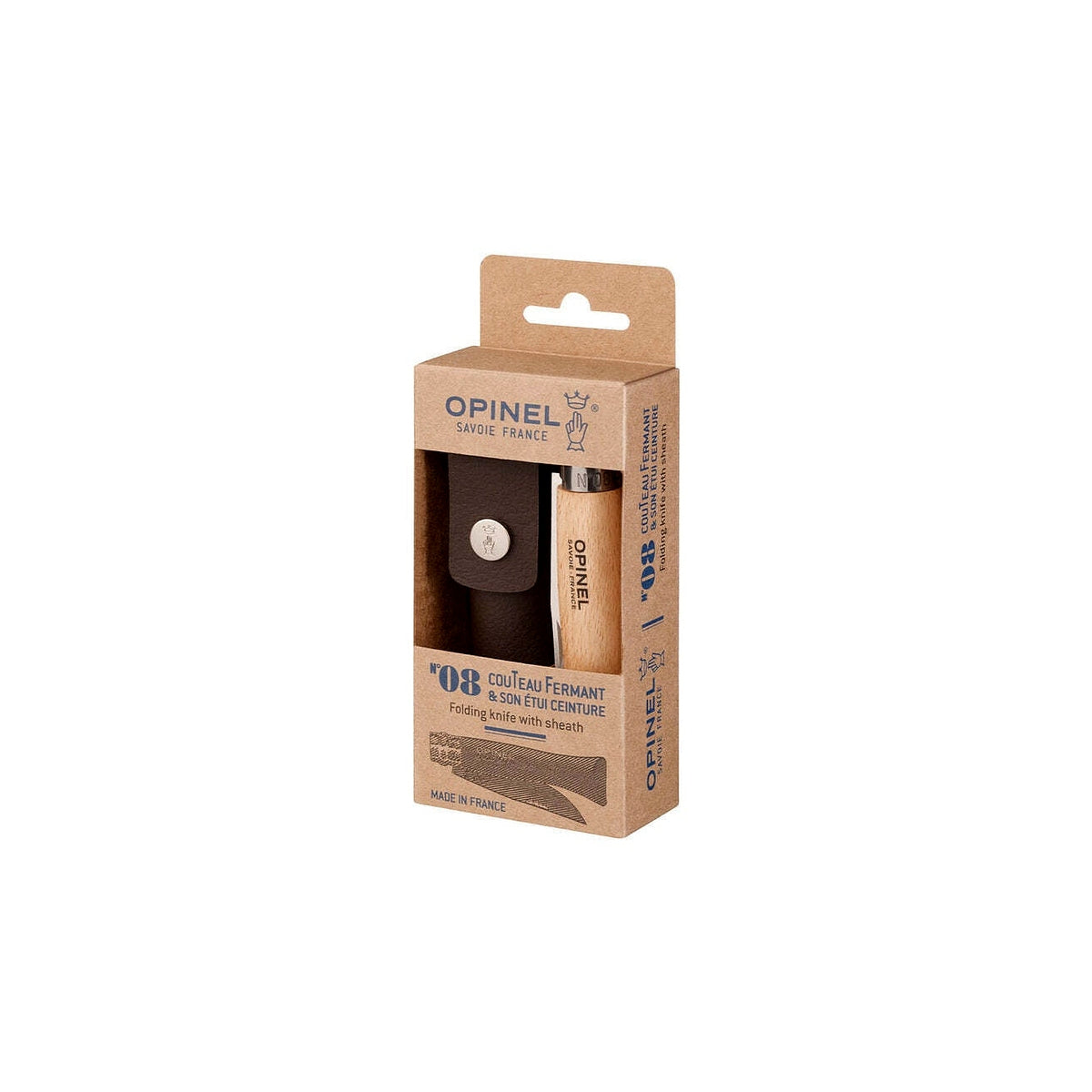 Opinel Inox N°08 gift pack knife with case, 001089
