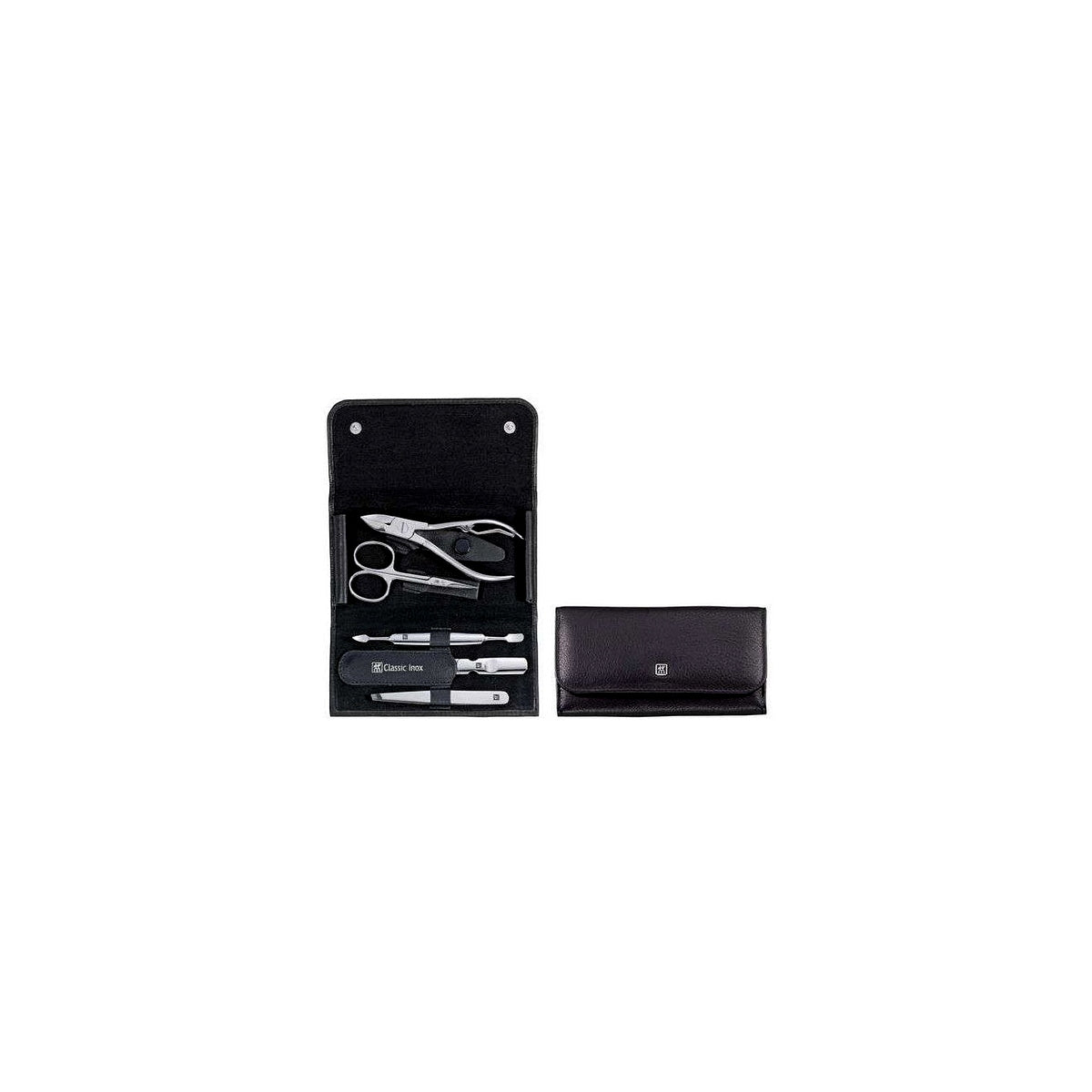 Zwilling Classic Inox manicure set with nail clippers, black leather, 5 pcs, 97437-004