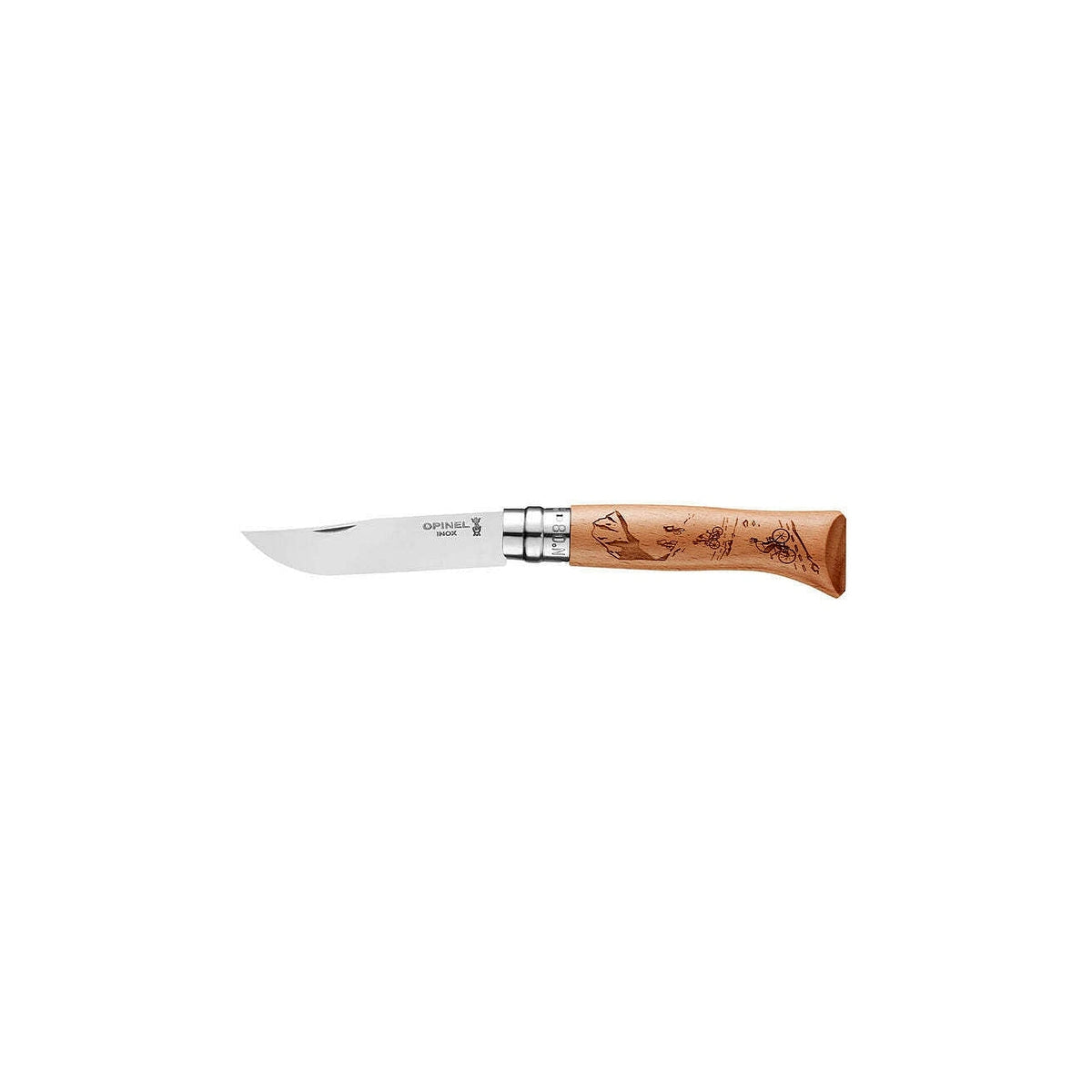 Opinel Engraved Biking N°08 folding knife 8.5 cm, 002187