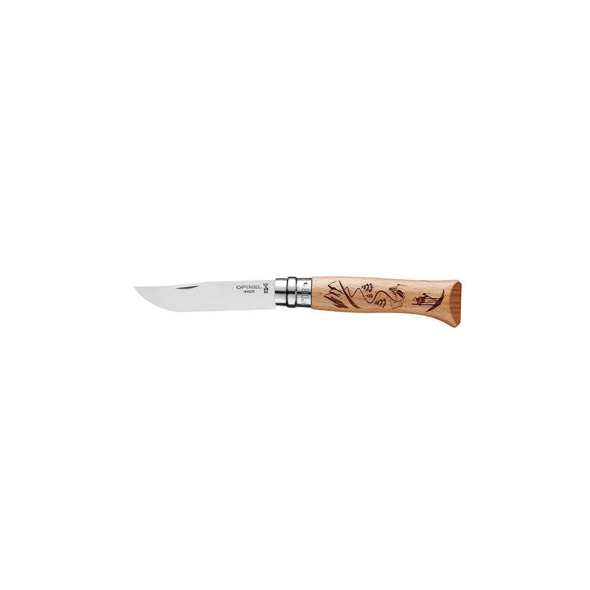 Opinel Engraved Skiing N°08 zavírací nůž 8,5 cm, 002188