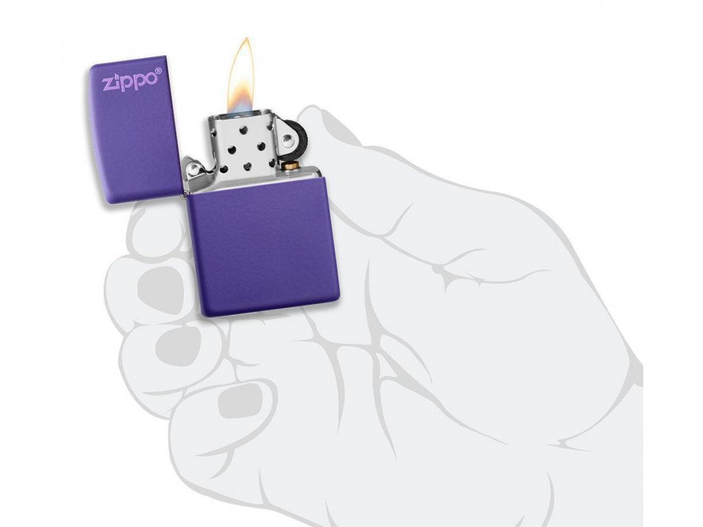 Zippo Lighter 26097 Purple Matte Zippo Logo