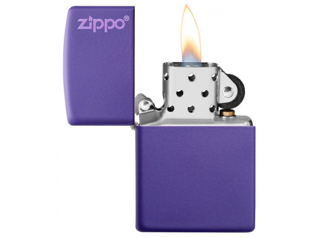 Zippo Lighter 26097 Purple Matte Zippo Logo