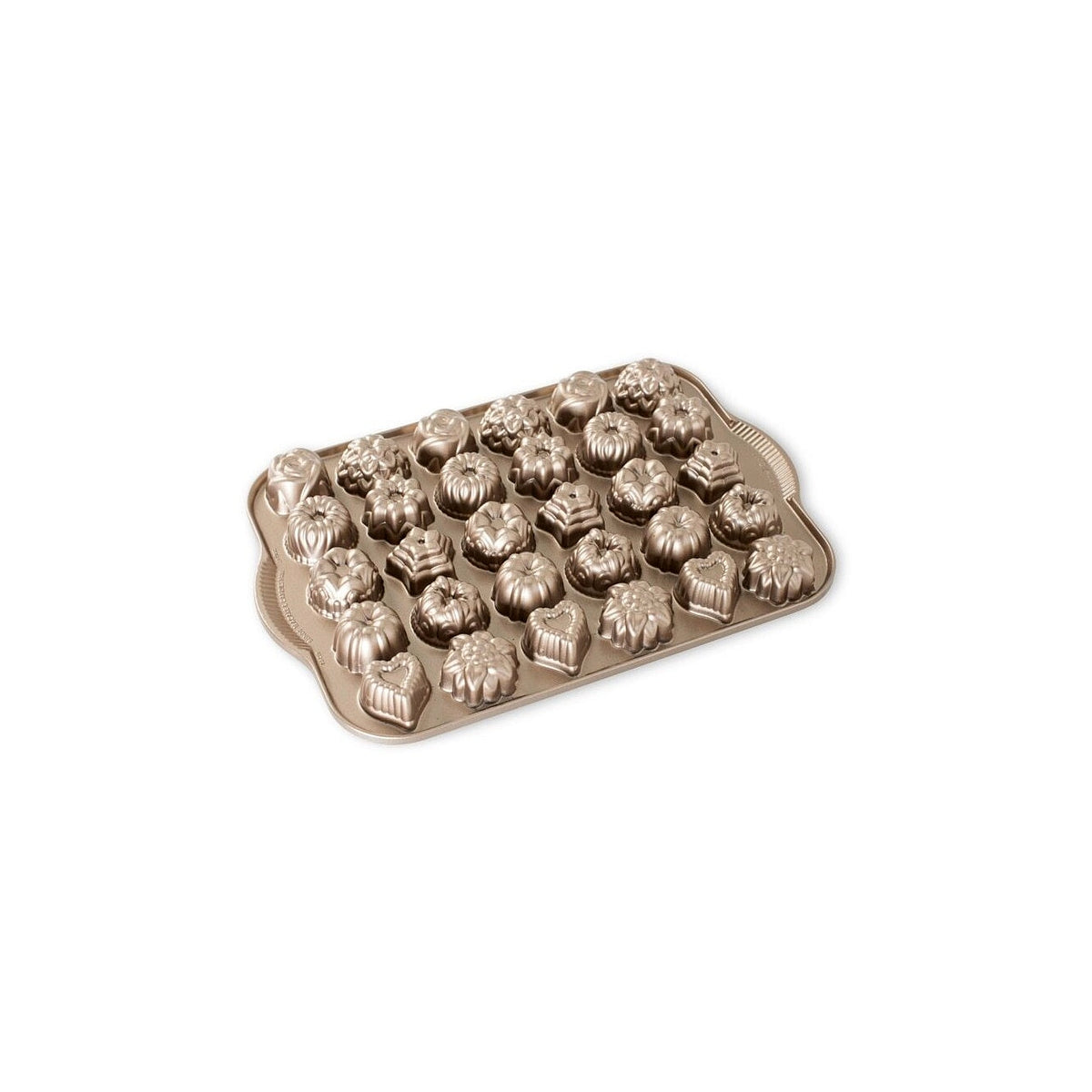 Nordic Ware mini baking sheet with 30 Tea Cakes and Candies moulds, 2,5 cup caramel, 59448