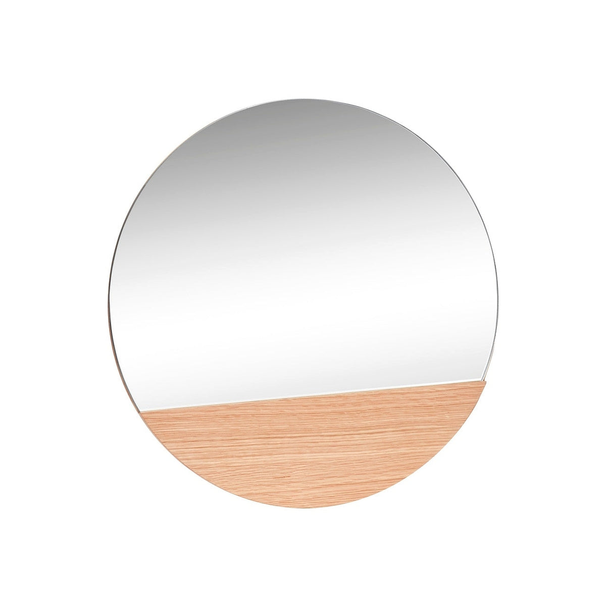 Wall mirror, round, oak, diameter 50 cm - 880417 