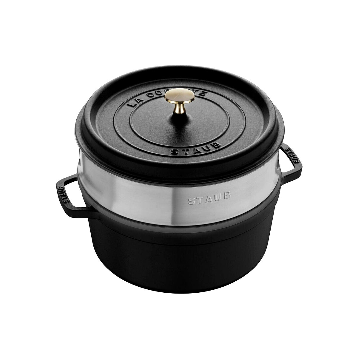Staub Cocotte okrúhly hrniec s parnou vložkou 26 cm/5,2 l čierny, 1133825