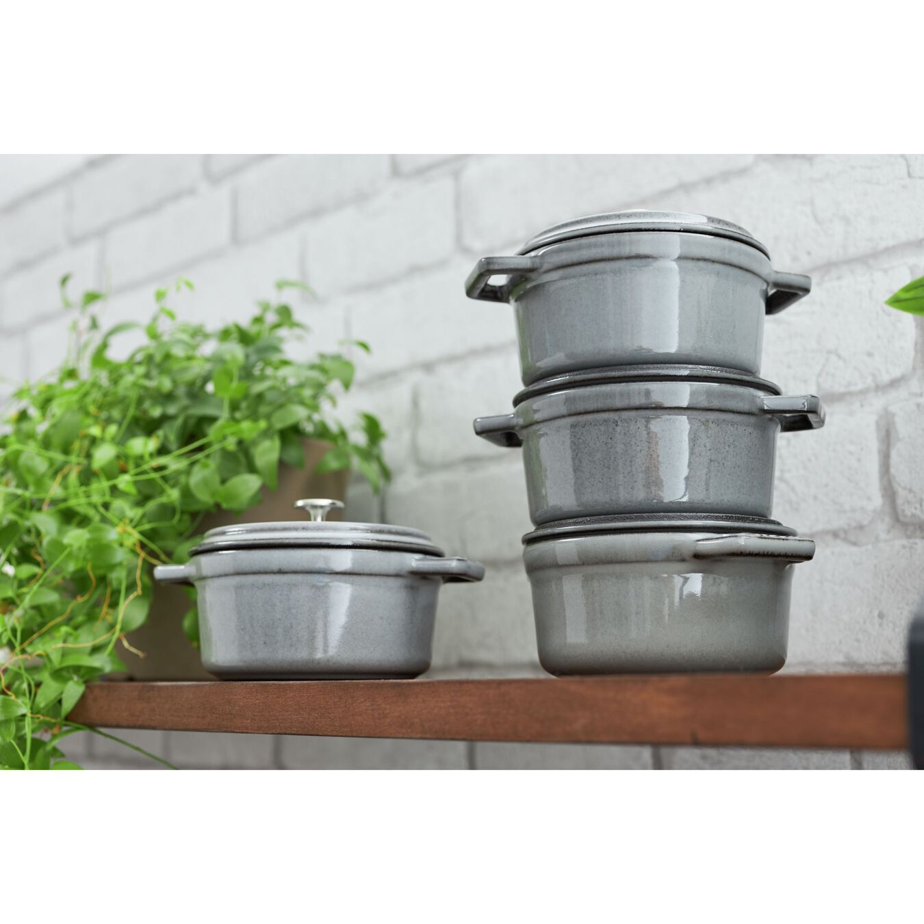 Staub Cocotte round pot 14 cm/0,8 l grey, 1101418