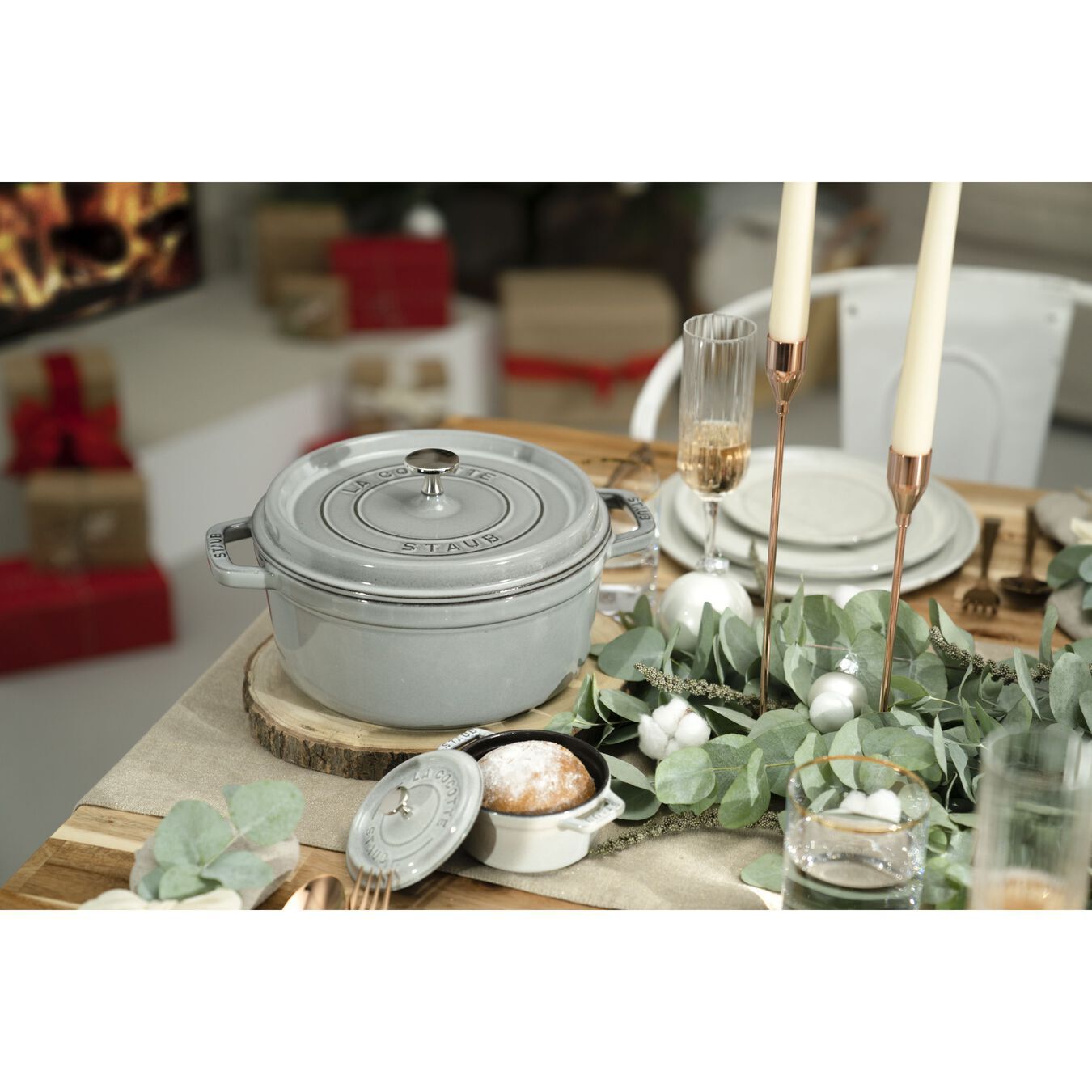 Staub Cocotte round pot 22 cm/2,6 l grey, 1102218
