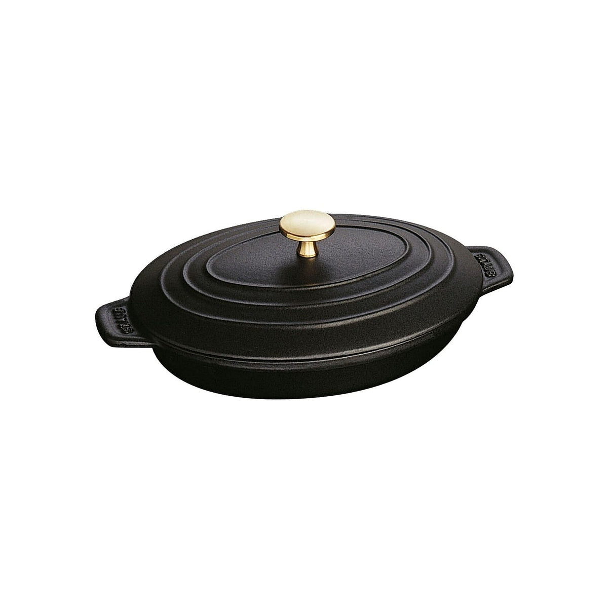 Staub cast iron baking dish with lid oval 23 cm/1 l black, 40509-582