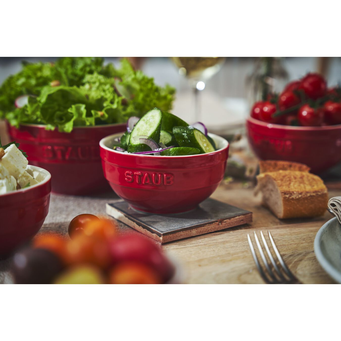 Staub ceramic round bowl 12 cm/0,4 l cherry, 40510-794