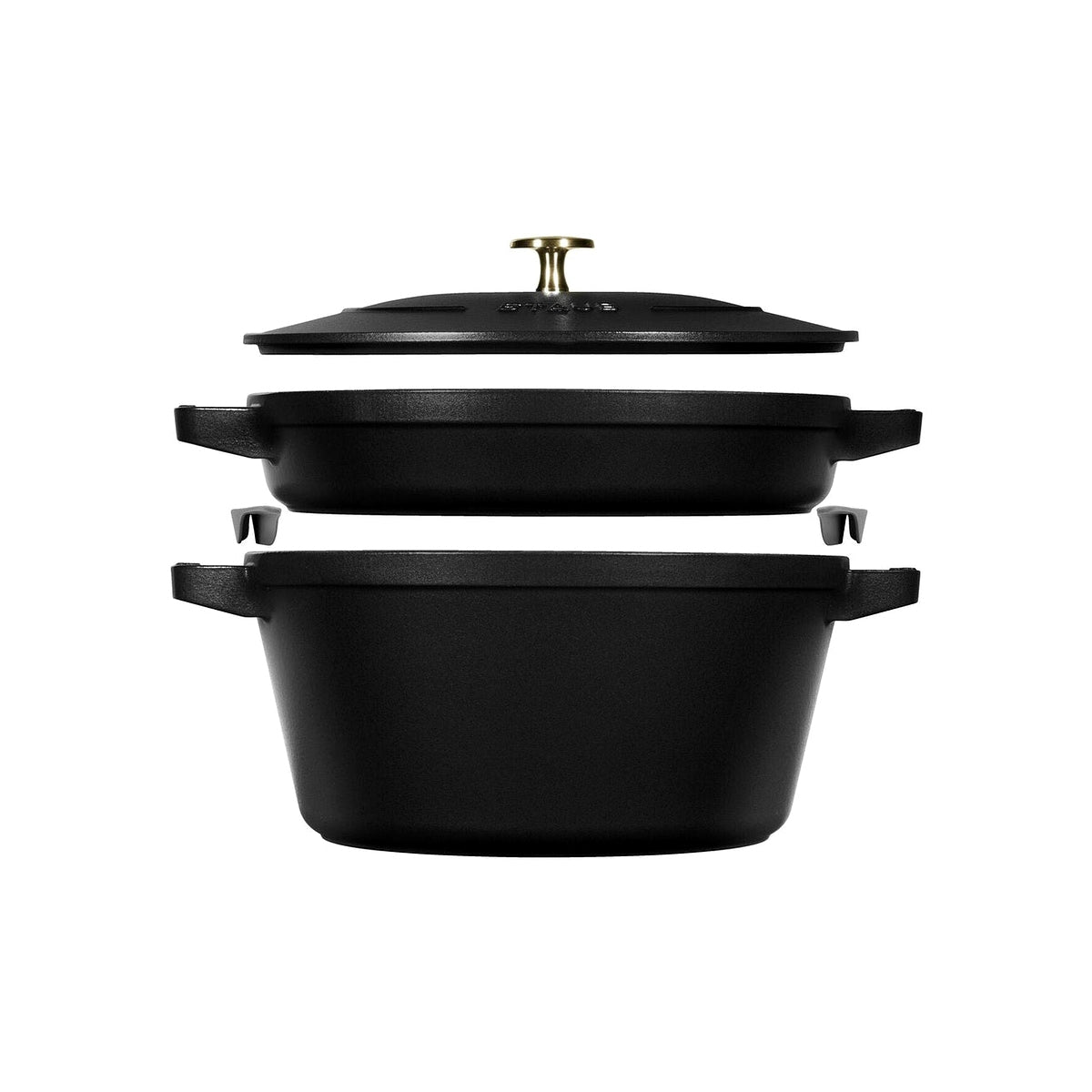 Staub Cocotte 2-piece cast iron pot and pan set 24 cm, black, 14562423