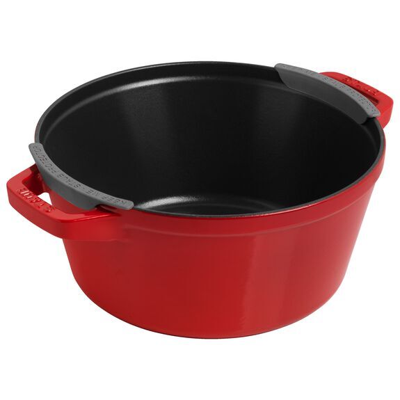 Staub Cocotte 2 piece set of cast iron pots and pans 24 cm, cherry, 14562406