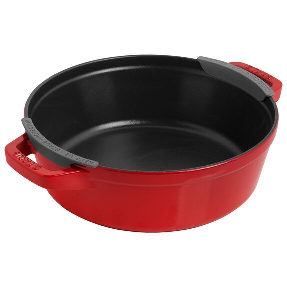Staub Cocotte 3-dielna súprava liatinového hrnca, panvice a zapekacej misy 24 cm, čerešňa, 40508-387