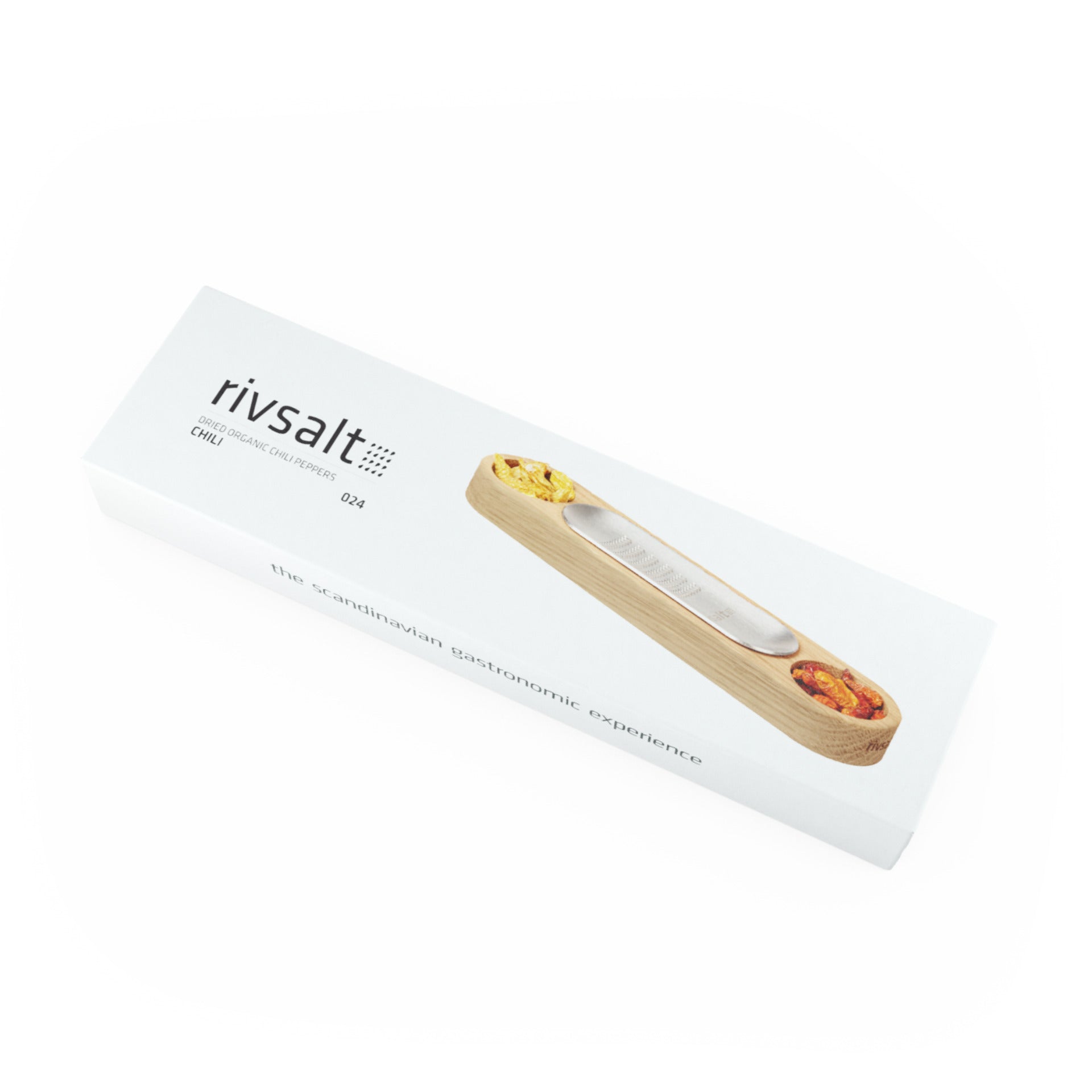 Rivsalt Chili gift set with grater, wooden stand and dried organic chilli peppers, RIV024