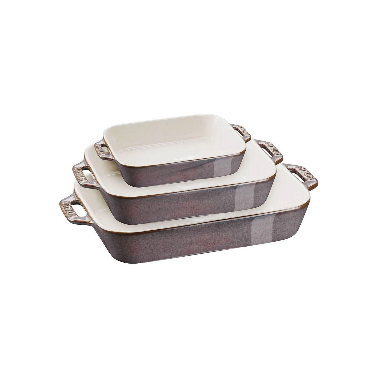 Staub ceramic baking bowls, 3 pcs, antique grey, 40508-173
