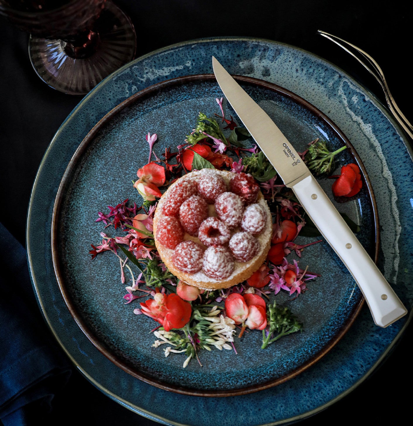 Opinel Facette set of 4 cutlery knives, white, 002499