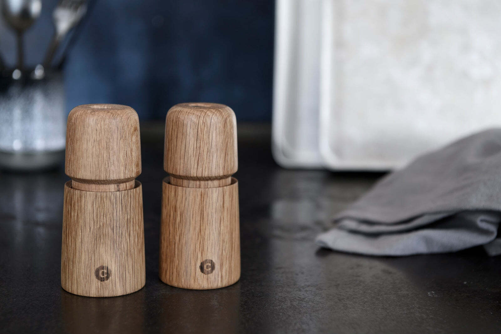 CrushGrind Stockholm set of wooden pepper and salt grinders 11 cm, 070270-2002-2PC