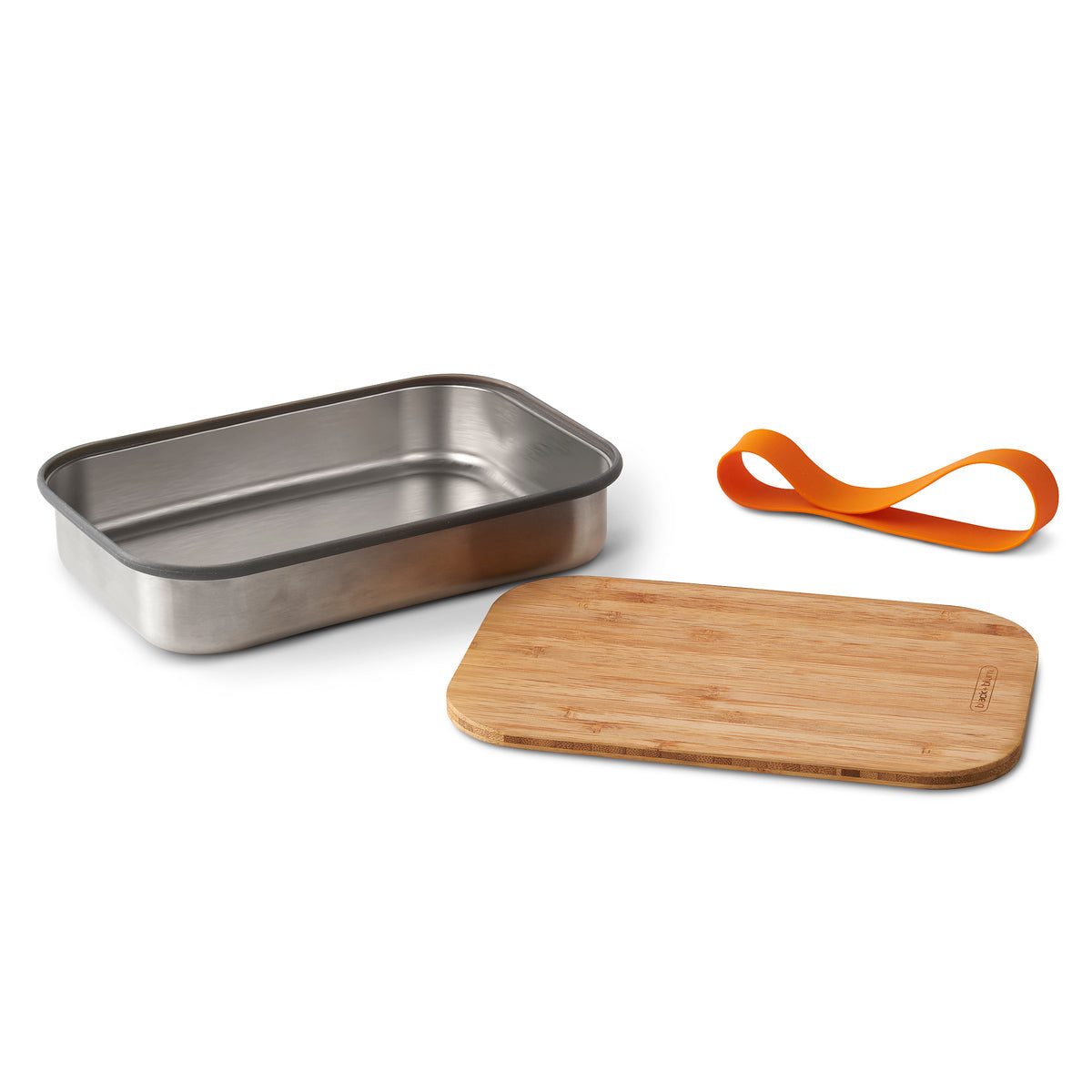 Black+Blum snack box with bamboo lid 0,9 l, orange, BAM-SB003
