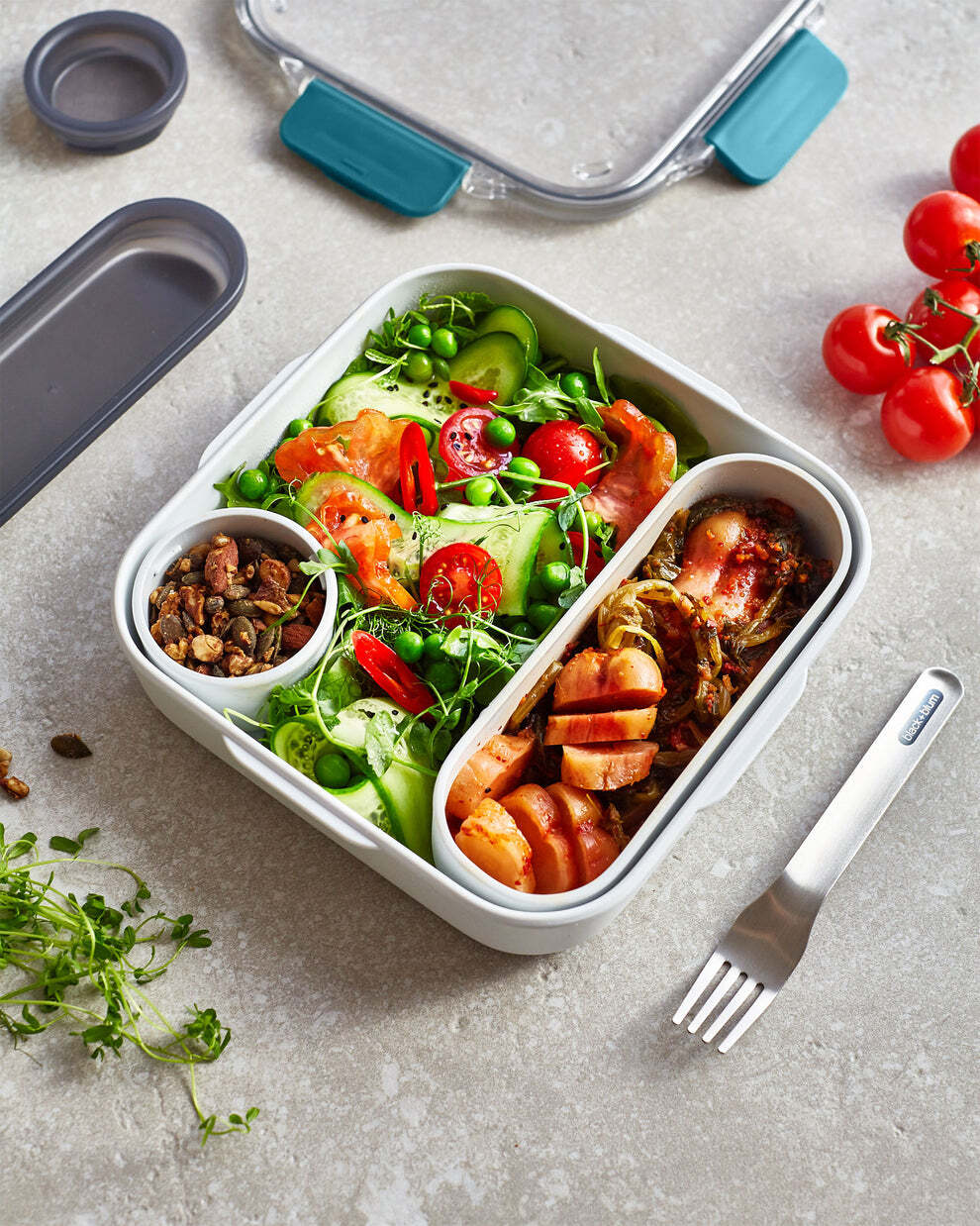 Black+Blum Original snack box with fork 1 l, ocean, BAO-BA005