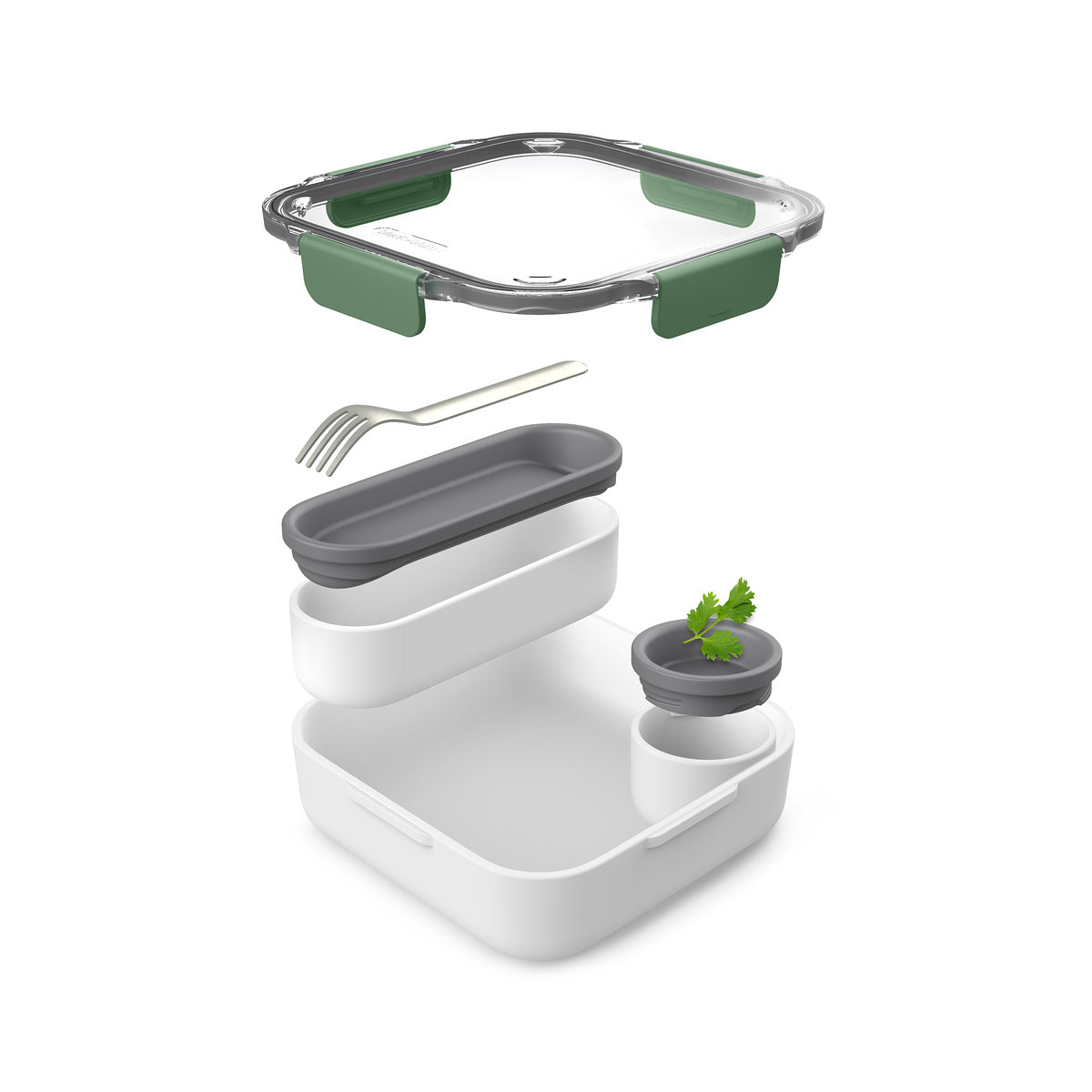 Black+Blum Original snack box with fork 1 l, olive, BAO-BA010