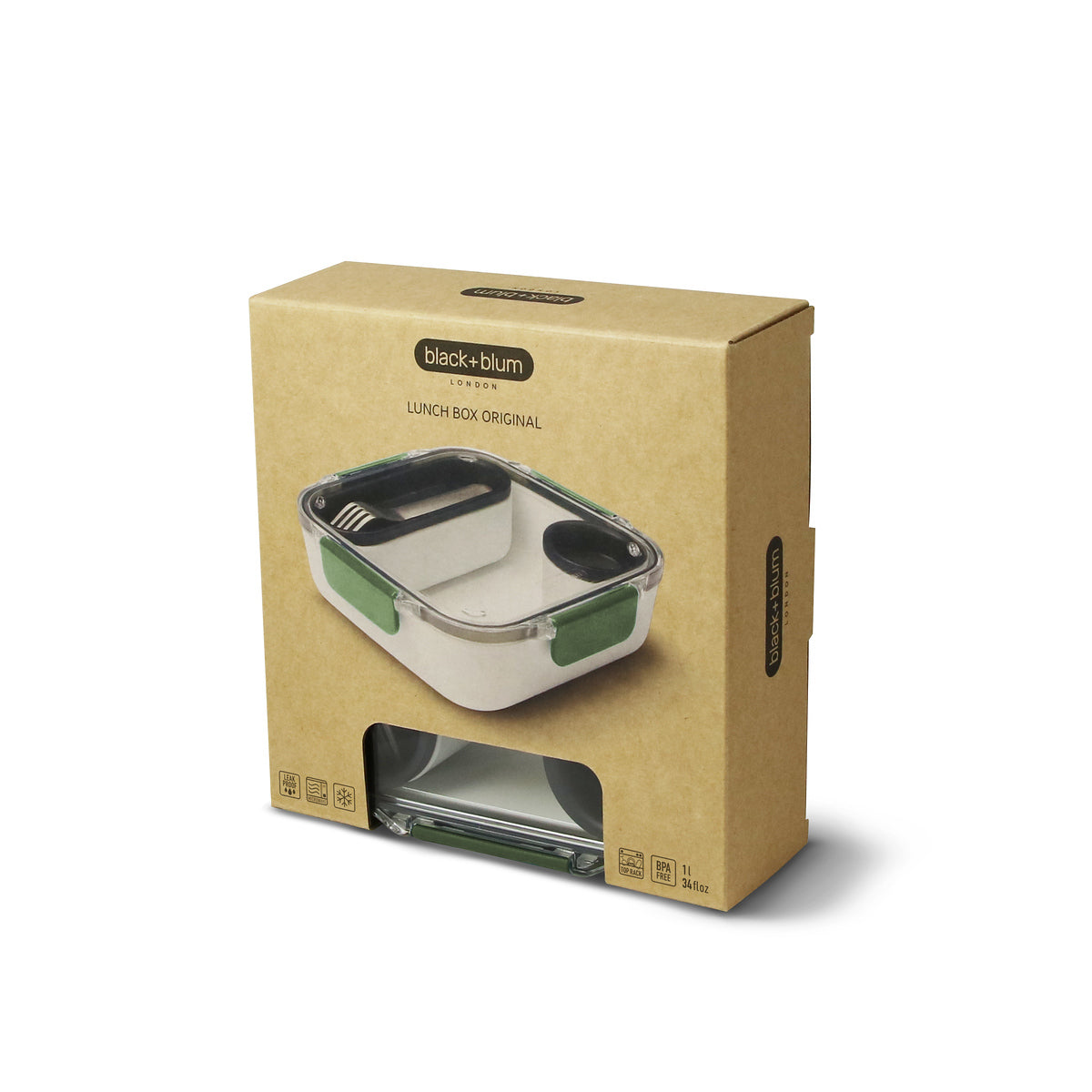 Black+Blum Original snack box with fork 1 l, olive, BAO-BA010