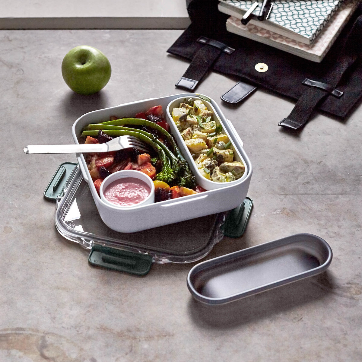 Black+Blum Original snack box with fork 1 l, olive, BAO-BA010