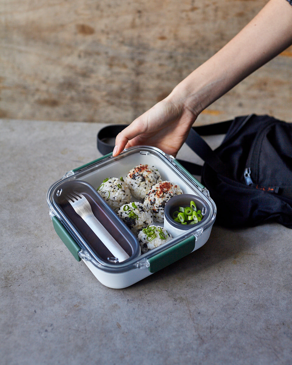 Black+Blum Original snack box with fork 1 l, olive, BAO-BA010