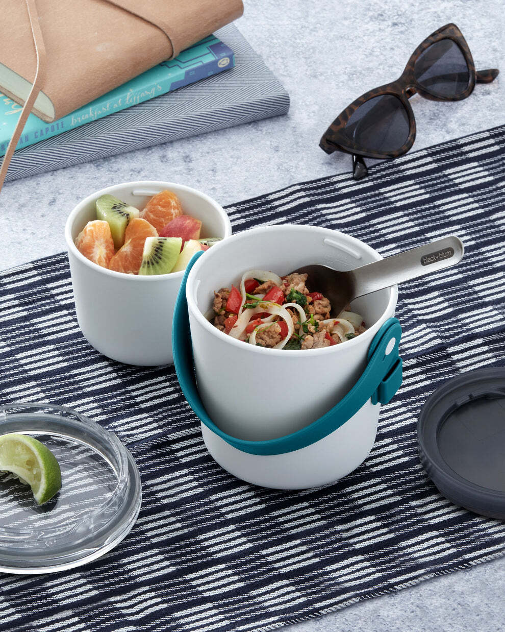 Black+Blum Original two-piece snack jar with spoon 0,9 l, ocean, BAO-BP005