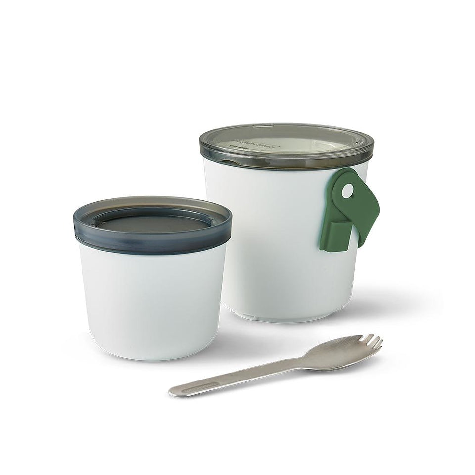 Black+Blum Original two-piece snack box with spoon 0,9 l, olive, BAO-BP010