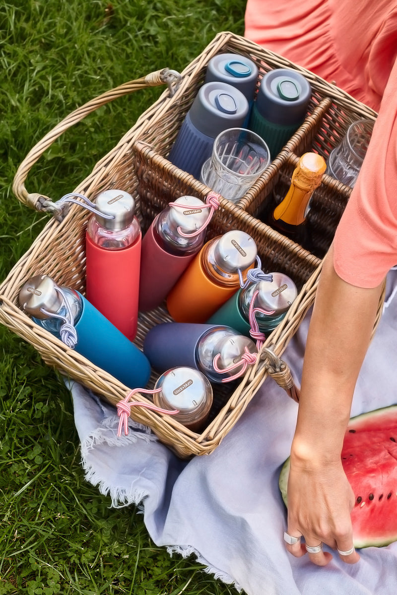 Black+Blum glass water bottle 600 ml, slate, GR-WB-M015