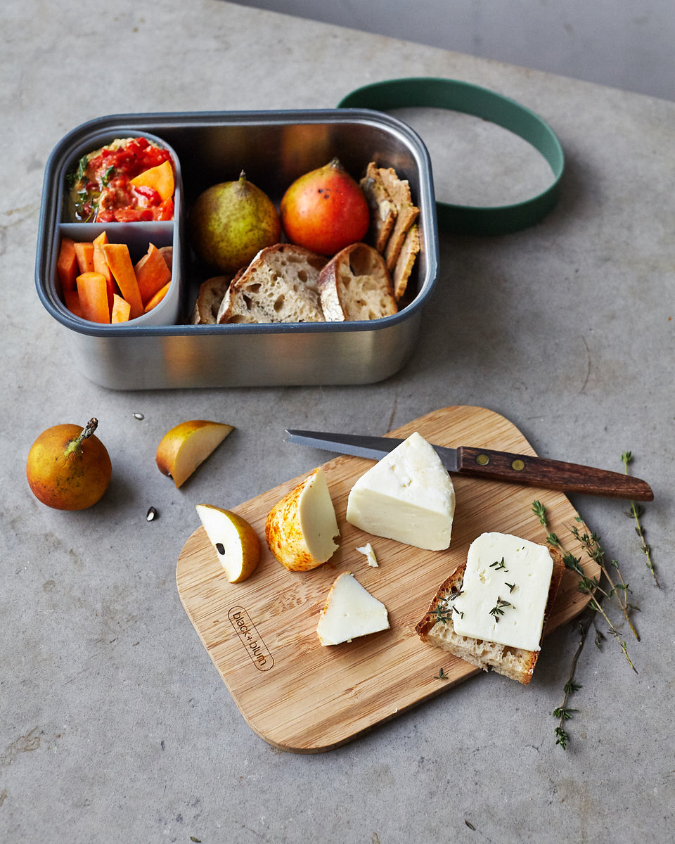 Black+Blum snack box with bamboo lid 1,25 l, olive, BAM-SB-L010