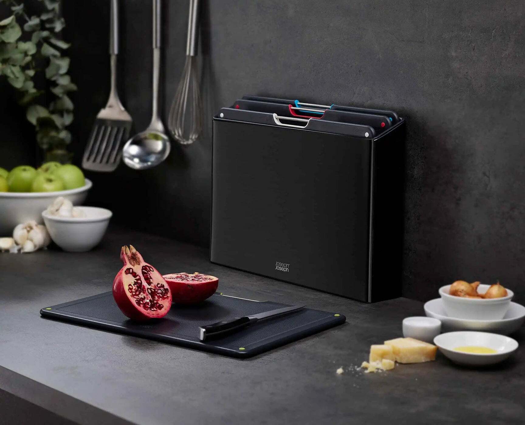 Joseph Joseph Folio set of rack with cutting boards 24 x 34 cm, black, 60171