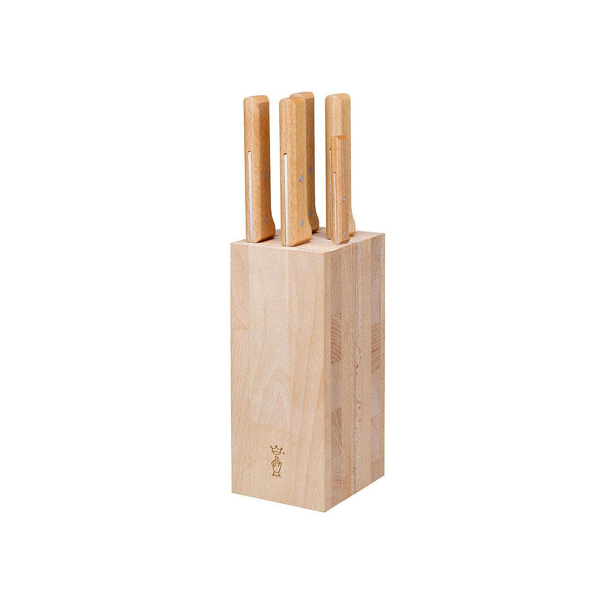 Opinel Parallèle beech block with knives 6 pcs, 002402