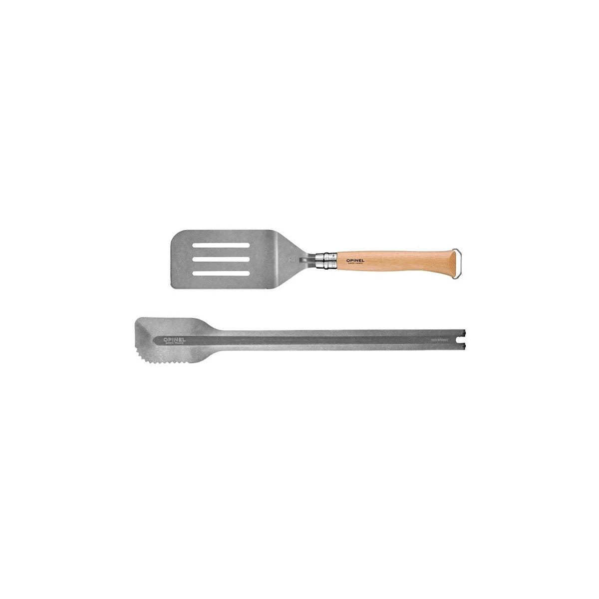 Opinel Barbecue knife set N°12 B, paring knife and barbecue tongs, 002733