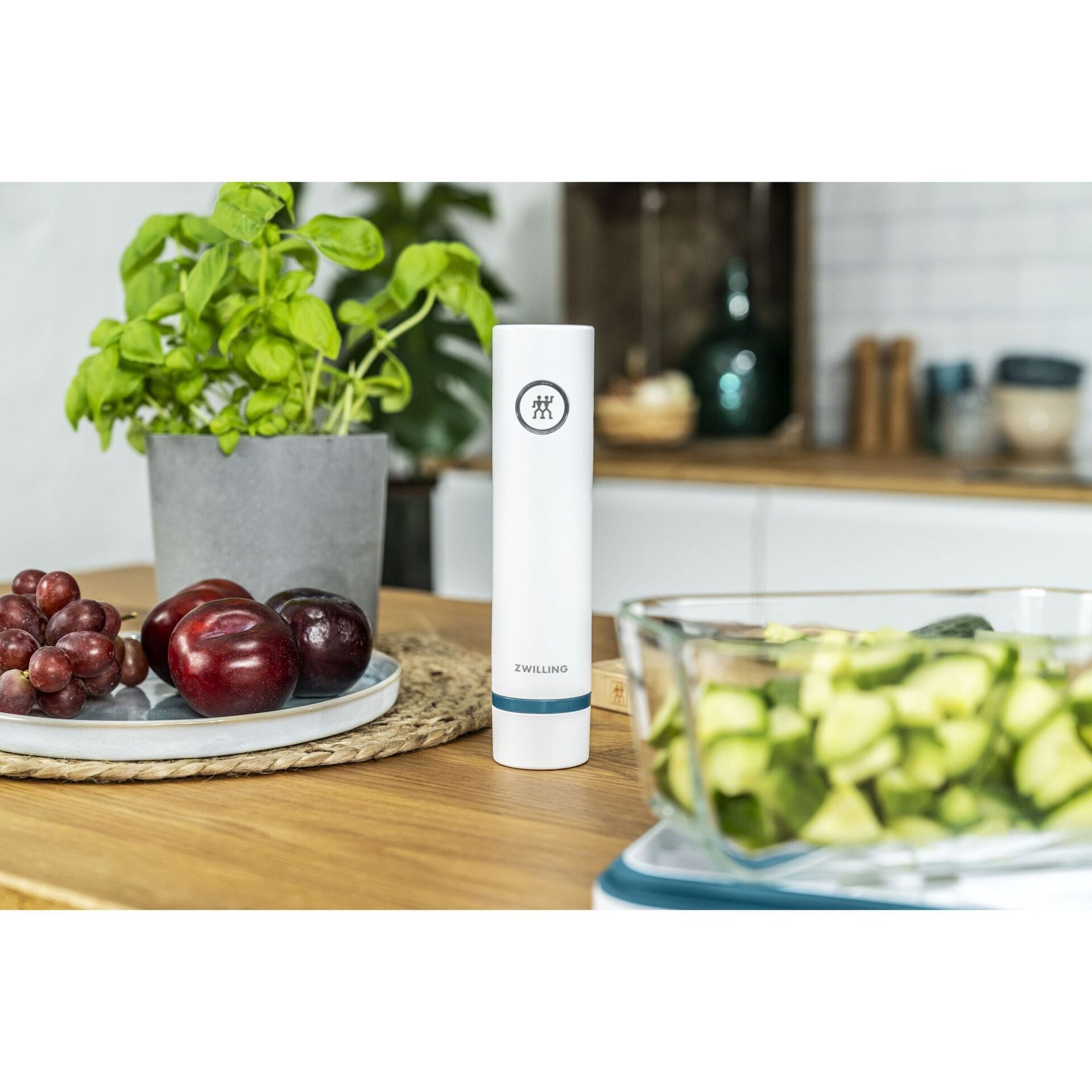 Zwilling Fresh & Save sada vakuovacích dóz na potraviny, skleněná, 3 ks, mořská modř, 1025985