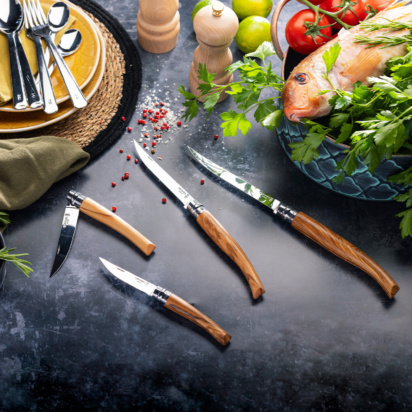 Opinel Effilé Olive N°15 closing knife 15 cm, 002608