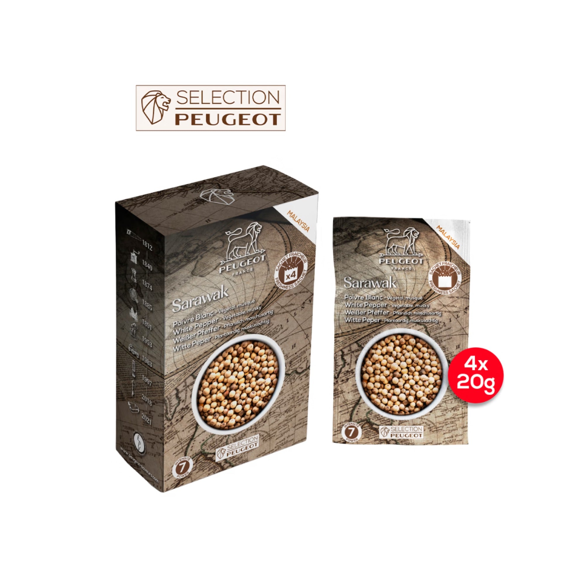 Peugeot White pepper Sarawak 4 x 20g, 42424